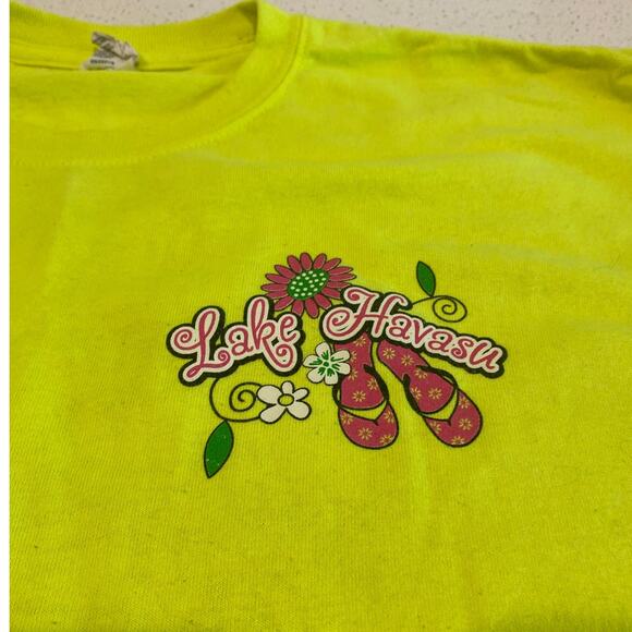 LAKE HAVASU Yellow Nice T-Shirt Anvil Size M - Picture 3 of 5